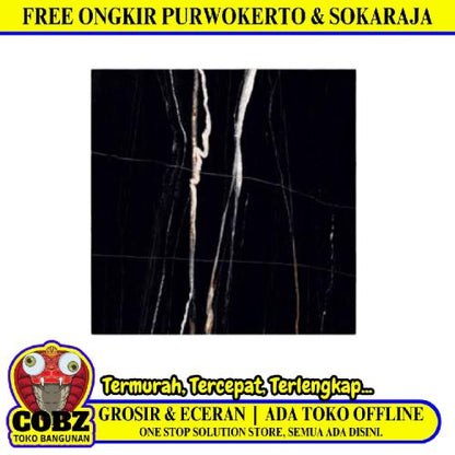 60 CM x 60 CM / CONCORD AUGUSTA BLACK Granit Lantai Rumah Glossy Dus