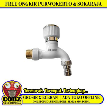 1/2 IN / ISCO 8127 Kran Air Tembok Taman Kamar Mandi Plastik PVC