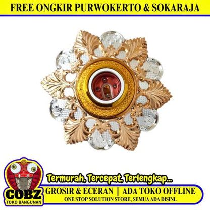 HIMAWARI VO6G Fitting Tempat Lampu Plafon Atap Tempel Motif Besar Warna