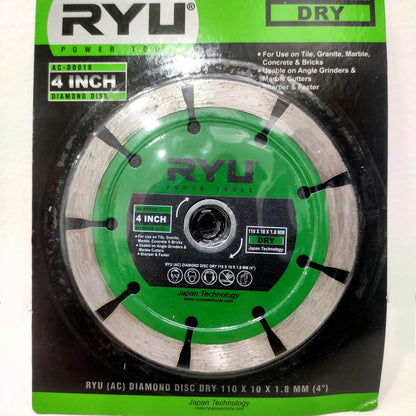 4 IN /RYU Dry Mata Potong Gerinda Potong Keramik Diamond Cutting Wheel