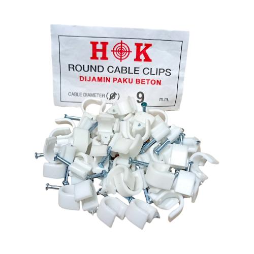 9 MM / HOK Klem Kabel Penjepit Penyangga Paku Beton Bungkus
