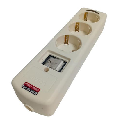 3 LUBANG / LOYAL LY-233 Stop Kontak Terminal Arde Tempel OB Outbow Cream