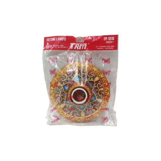 TRM 1827 Fitting Tempat Lampu Plafon Atap Tempel Motif Besar Warna