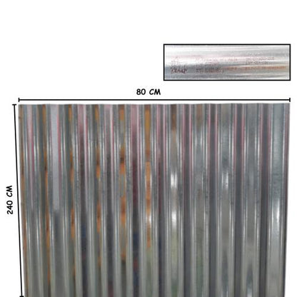0.2 MM x 87 CM x 240 CM / LOKFOM Seng Gelombang 8 Kaki Anti Karat Lembar