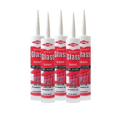 300 ML / DOWSIL Lem Silicone Sealant Kaca Akrilik Acid Asam Botol - (Black)