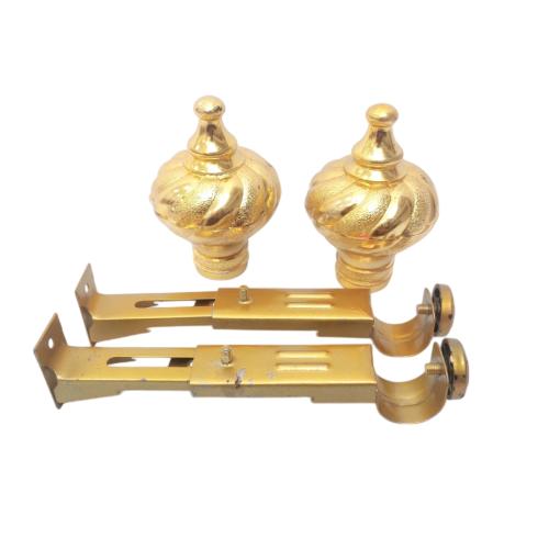 200 CM / TM Batang Rel Gorden Rolet Bulat Stainless Gold Set