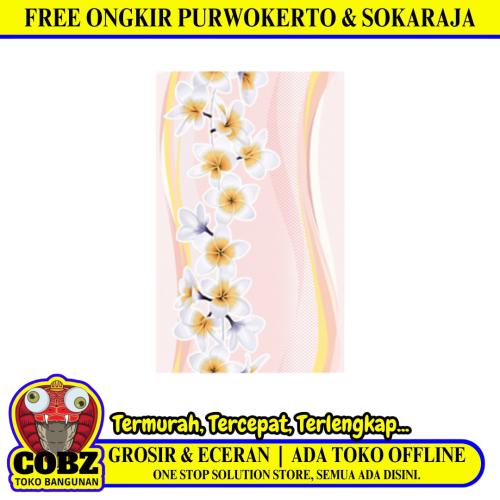 25 CM x 40 CM / UNO PRIMEROSE Keramik Dinding Kamar Mandi Glossy Pink Dus