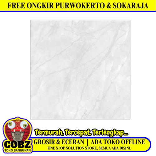 50 CM x 50 CM / UNO MANDALIKA Keramik Lantai Rumah Glossy Grey Dus