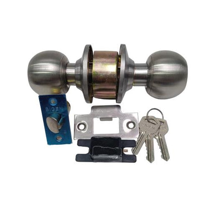 D 5 CM / BIGEN L80G25 Kunci Handle Pintu Bulat Kamar Mandi Stainless chromeSet