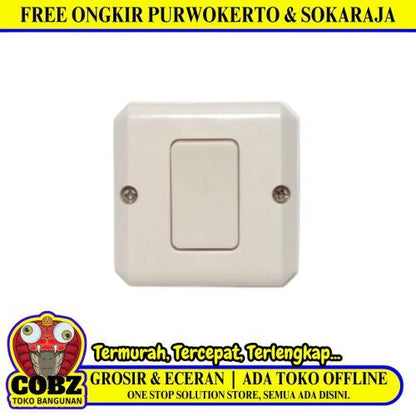 DEXTA DX-911  Saklar Tunggal Single Engkel 1 Gang Tempel OB Outbow Cream