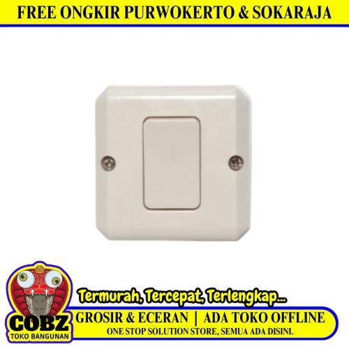 DEXTA DX-911  Saklar Tunggal Single Engkel 1 Gang Tempel OB Outbow Cream