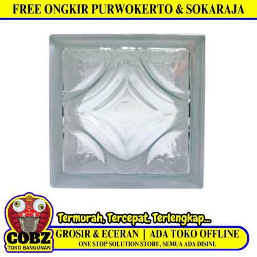 190 MM x 190 MM x 95 MM / MULIA LOTUS Glassblock Rooster Blok Kaca Biji