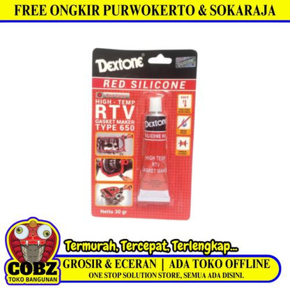 30 ML / DEXTONE RED SILICONE High Temp RTV Lem Kaca Sealant Tube