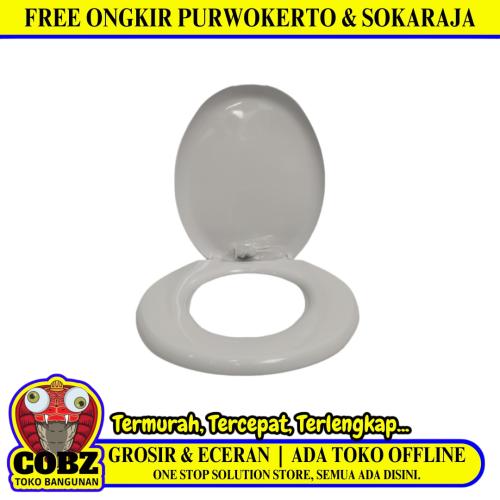 TECHPLAS Tutup Kloset Duduk Monoblok Seat Cover Standard PVC Puth Set