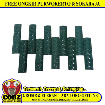 10 CM / COBZ Kuku Macan Bon Bon Lis Keramik Ulir Lurus Hijau Lembar