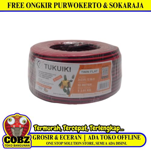 2 INTI x 23 MM x 50 M / TUKUIKI Serabut Kabel Audio Tembaga SNI Merah Hitam Roll