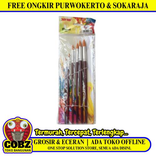 2 MM - 12 MM / JOYKO BR-3 Kuas Lukis Tembok Kayu Besi Air Acyrlic Paint Brush Set