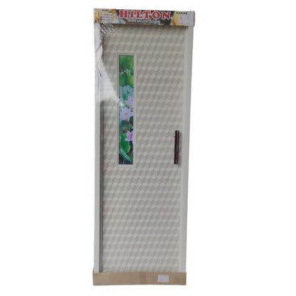 10 CM x 68 CM x 198 CM / HILTON Pintu Kamar Mandi PVC Kubus Putih + Cermin Set