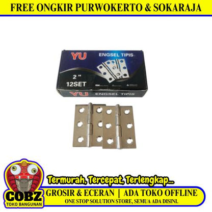 2 IN / YU Engsel Kupu Kupu Pintu Jendela Hinge Stainless Set