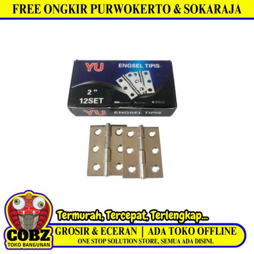 2 IN / YU Engsel Kupu Kupu Pintu Jendela Hinge Stainless Set