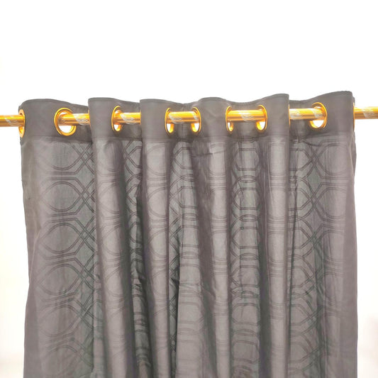 135 CM x 220 CM / COBZ Kain Gorden Ring Minimalis Motif Coklat Tua
