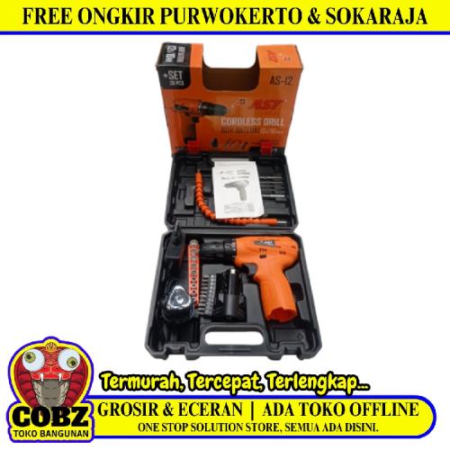 AST AS12 Mesin Bor Tangan Impact Bolak Balik Charge Set