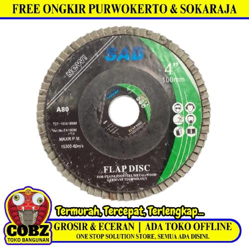 4 IN x GRIT 60 / SAB Flap Disc Mata Gernda Amplas Susun Kipas