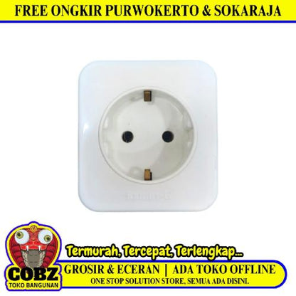 1 LUBANG / BRIGHT-G PREMIUM Stop Kontak Terminal Arde Tempel OB Outbow Putih