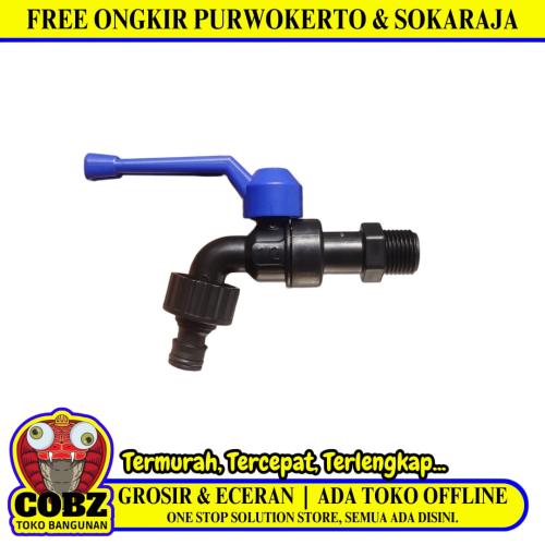 1/2 IN / ISCO Kran Air Tembok Taman Kamar Mandi Plastik Hitam PVC