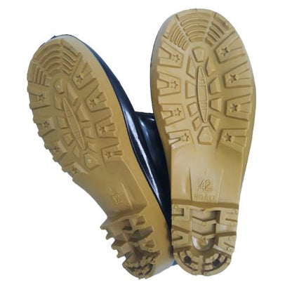 NO 42 / WANLY Sepatu Boot Kebun Pabrik Proyek Safety Karet Warna Hitam Set