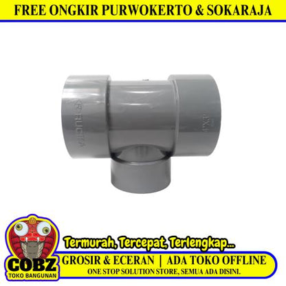 4 IN x 3 IN / RUCIKA AW  D-DT Tee Sambungan Fitting Pipa PVC