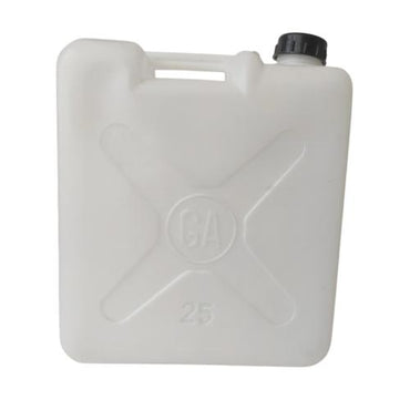 25 L / GA Jerigen Jeligen Drigen Botol Plastik PVC Putih