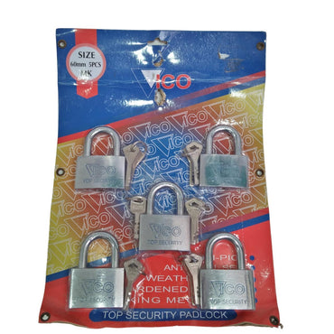 60 MM / VICO Gembok Master Leher Pendek Anti Maling 5 Pcs Set