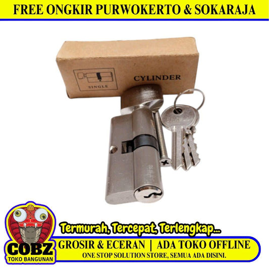 BRABUS Silinder Anak Kunci Pintu Knop Kuping Putar Kecil + 3 Kunci Set