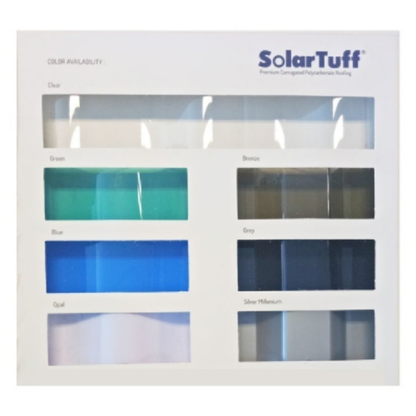 0.8 MM x 840 MM x 5 M / SOLARTUFF GRECA Atap U PVC Gelombang Kecil Grey Lembar