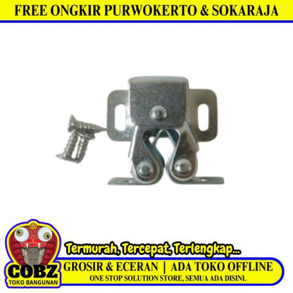 TM Klip Klok Kunci Pengait Jepit Lemari Laci Double Roler Catch Putih