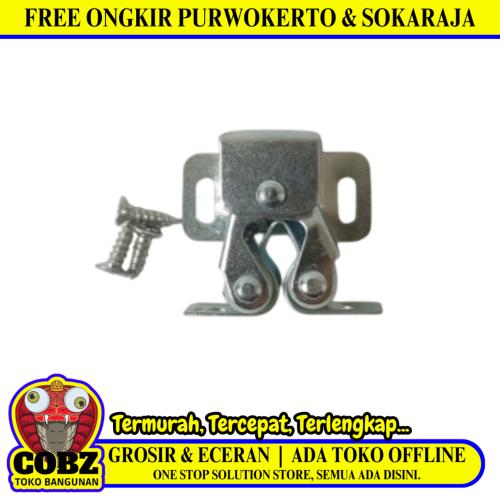 TM Klip Klok Kunci Pengait Jepit Lemari Laci Double Roler Catch Putih