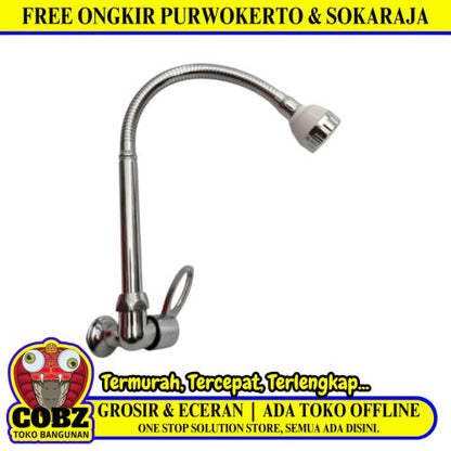 1/2 IN / WANLY Kran Angsa Fleksibel Sink BCP Tembok Stainless