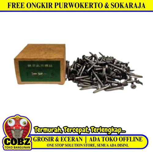 1 IN / SIP Sekrup Baut Kayu Kepala Rata Minus Wood Screw Dus
