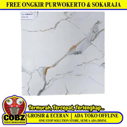 50 CM x 50 CM / UNO ILLANA Keramik Lantai Rumah Glossy White Dus