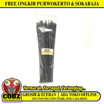 3.5 MM x 300 MM / MACKEL Kabel Cable Ties Tali Ripet 30 CM Hitam Pack