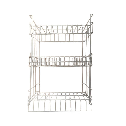 3 SUSUN / SELO RPK03 Rak Dapur Tempat Piring Gelas Stainless Putih Set