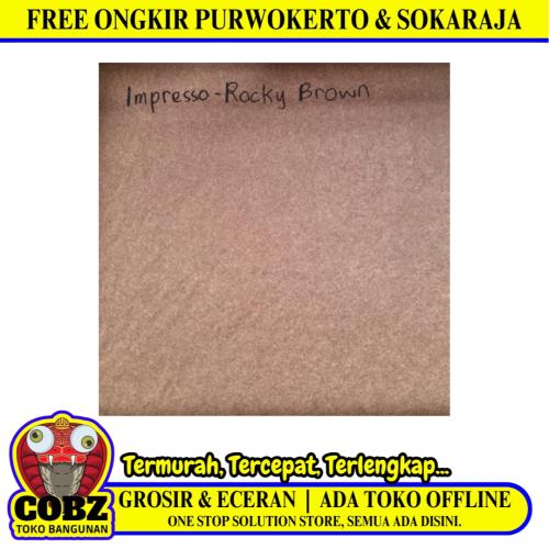 40 CM x 40 CM / IMPRESSO ROCKY Keramik Lantai Teras Garasi Matte Brown Dus