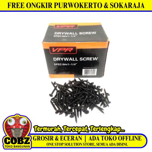 #6 X 1 1/4 IN / VPR Sekrup Gypsum Screw Plafon Board GRC Hitam Dus