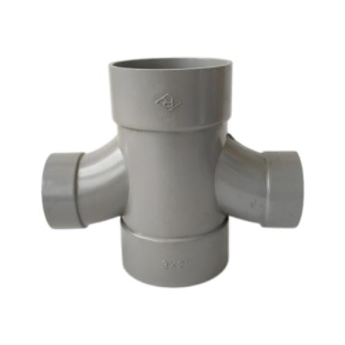 3 IN x 2 IN / RUCIKA D-WLT Tee Large Radius Double Fitting Pipa PVC