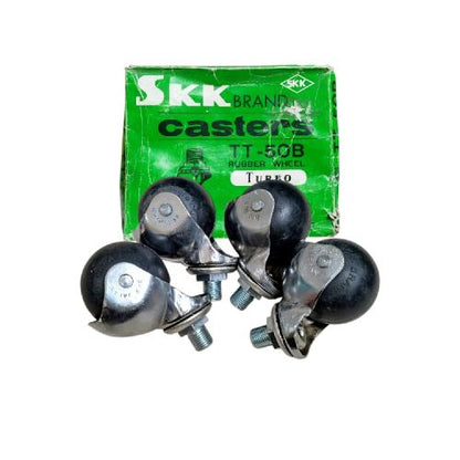 2 IN / SKK TT-50B TURBO Roda Hidup Trolly Bulat Drat 2 MM Karet Warna Hitam Dus