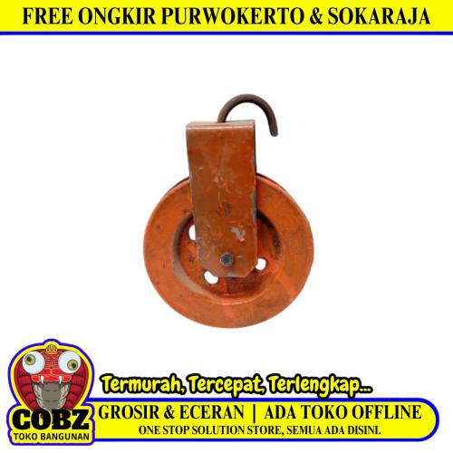 6 1/2 IN / NM Katrol Kerekan Timba Air Sumur Bangunan Besi Orange