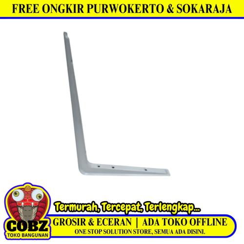 220 MM x 320 MM / TM Siku Rak L Shelf Brackets Penyangga Putih Tebal