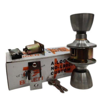 D 5 CM / BIGEN L8000 Kunci Handle Pintu Bulat Kamar Mandi Stainless Silver Set