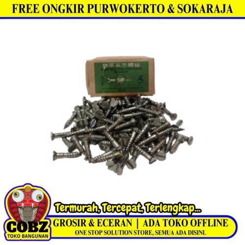 5/8 IN / SIP Sekrup Baut Kayu Kepala Rata Minus Wood Screw Dus